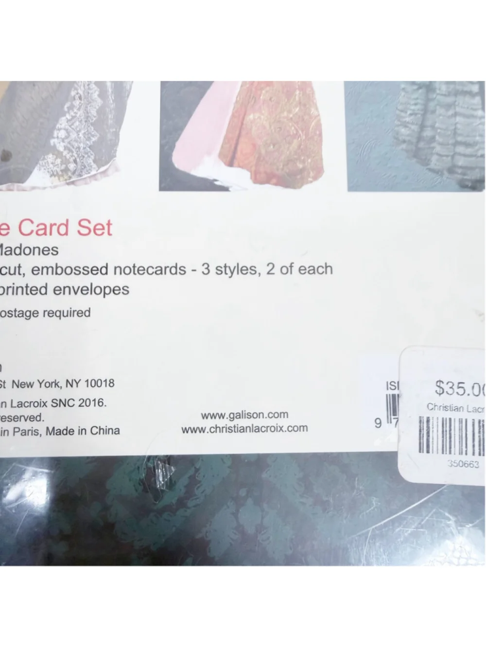 Christian Lacroix Les Madones Notecards Sealed Box 6 Diecut Cards Foil Envelopes